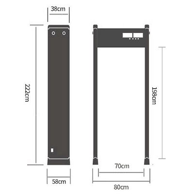 Security Walk Through Metal Detector 12 Independent Detection Zones